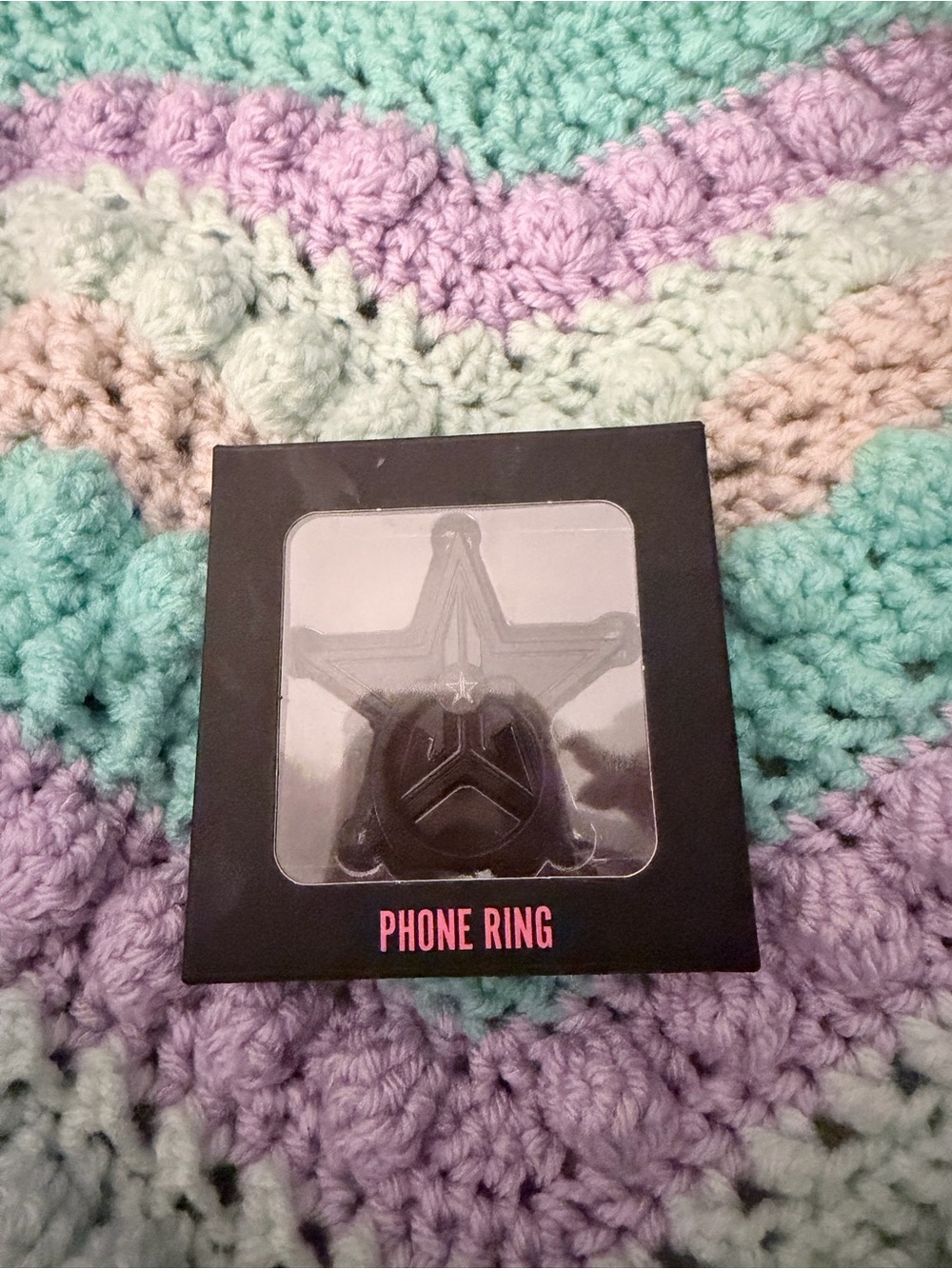 Jeffree Star Cosmetics Black Star Phone Ring NIB